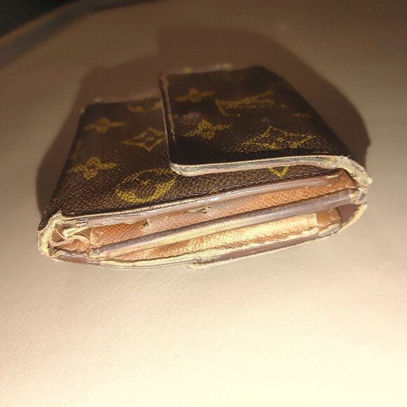 Louis Vuitton Monogram Canvas Vintage Small Fold Wallet Snap Closure Unisex - Picture 5 of 13